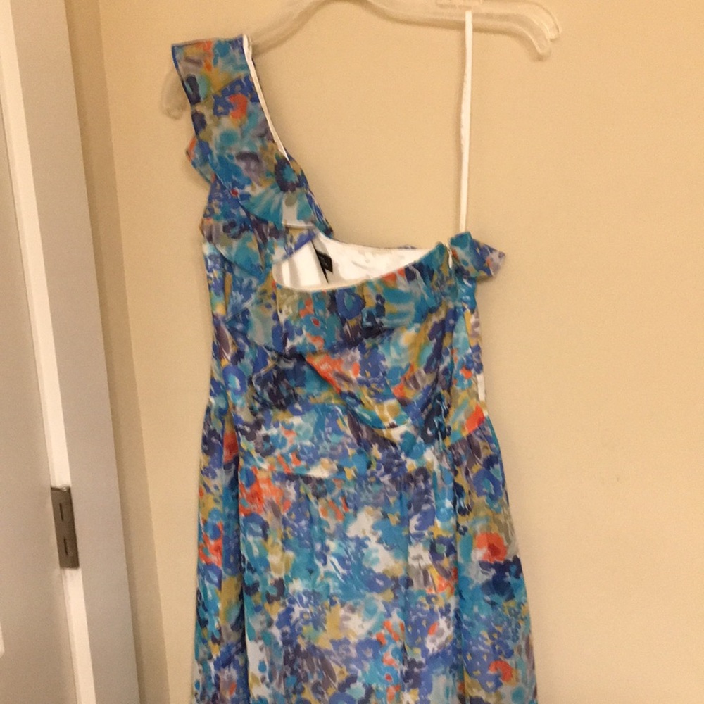 Tahari one shoulder dress